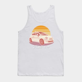 Fiat 500 / Retro Sunset Aesthetic Design Tank Top